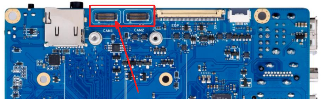 Порты на плате для подключения камеры