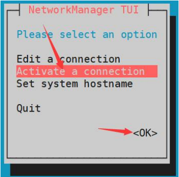 Выбор Activate a connection