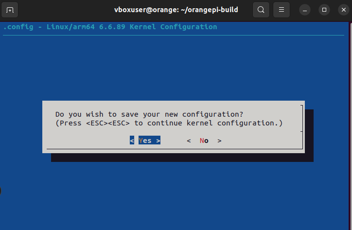 Меню сохранения настроек