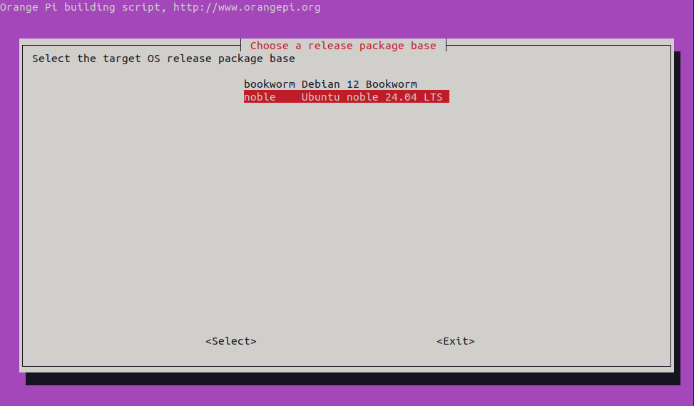 Меню выбора ос