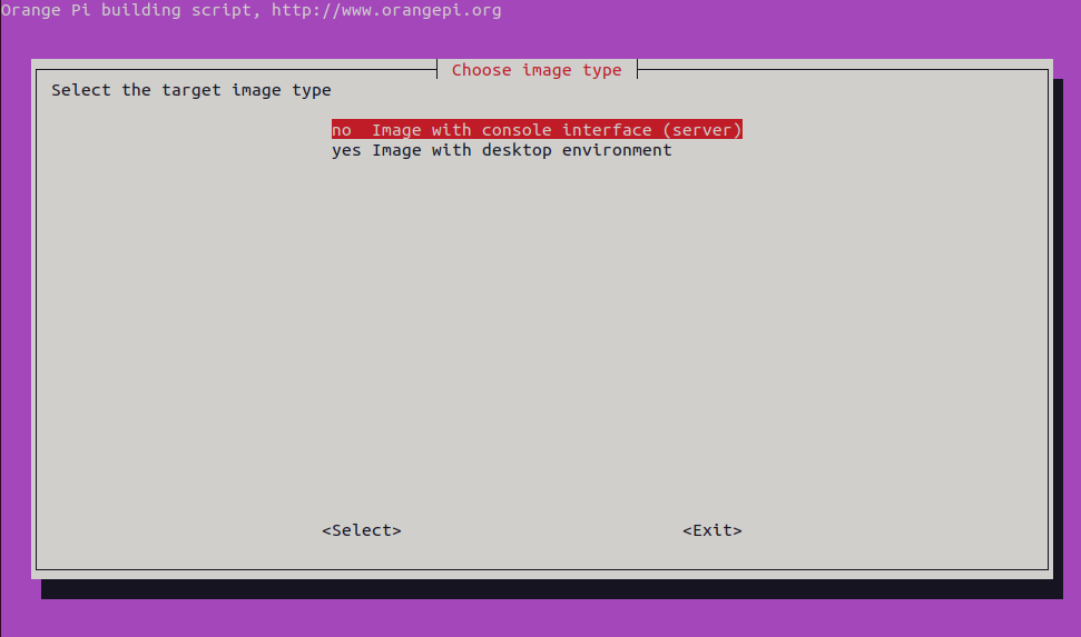 Меню выбора ос